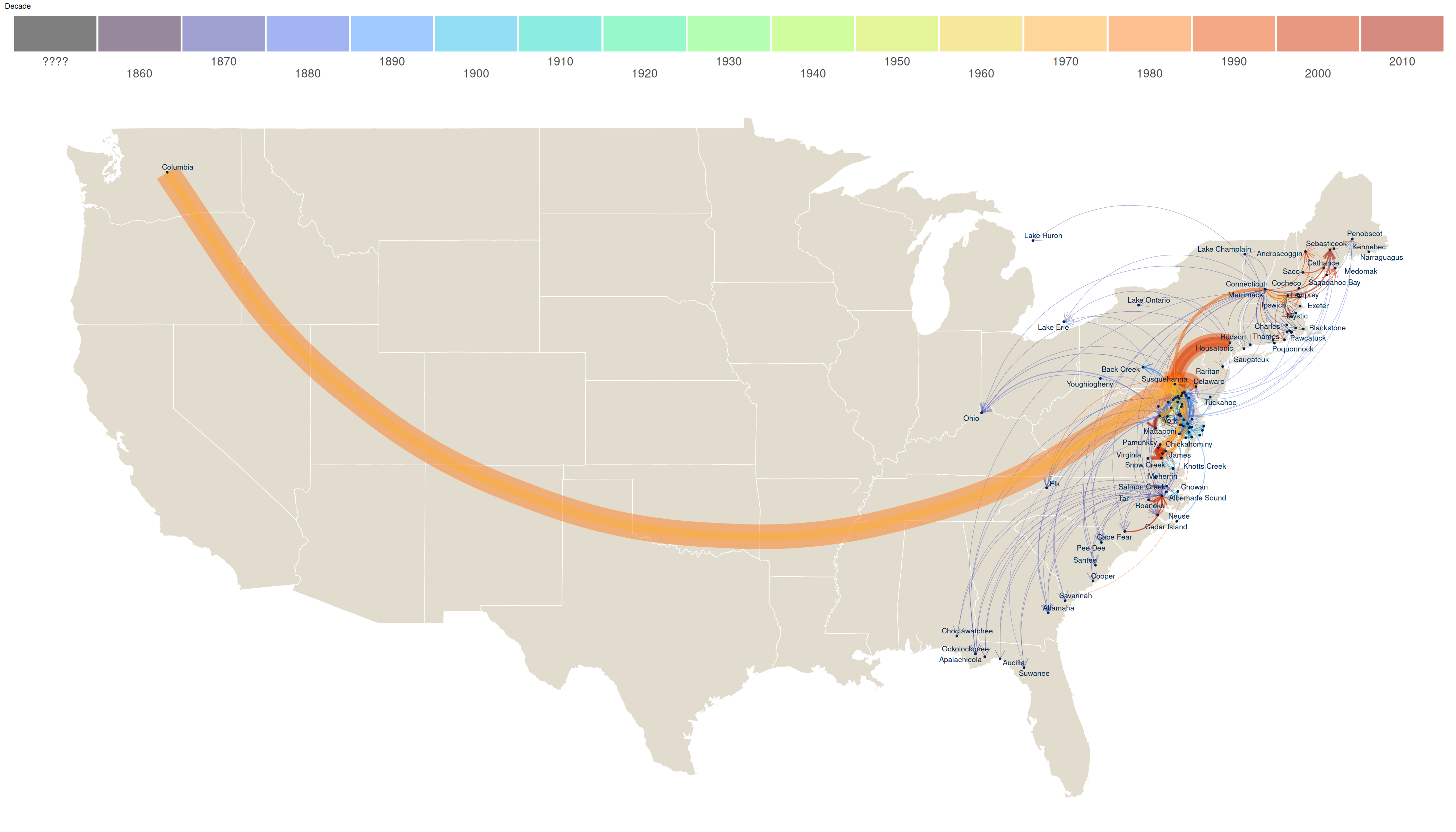 shad stocking in US east